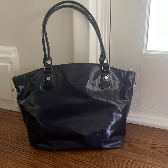 MZ Wallace Chelsea Tote small in Navy Gloss. - Picture 2 of 14